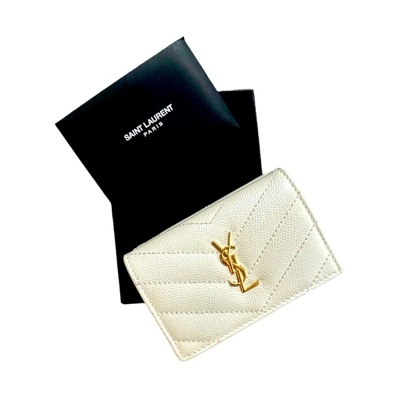 YSL cassandre matelassé envelope wallet | grain de poudre embossed leather - Picture 9 of 10